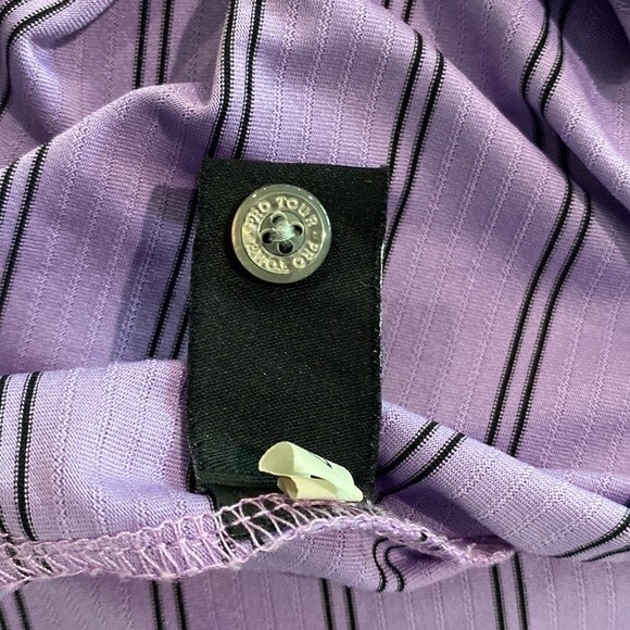 674) Pro Tour Men’s Golf Cool Play Golf Polo Shirt Sz, XXL Purple Stripe - Picture 6 of 7